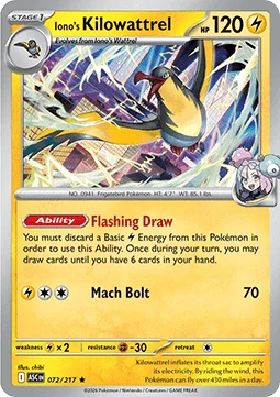 Iono's Kilowattrel HOLO (ASC 072)