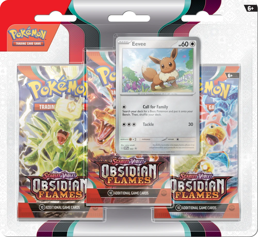 Pokémon TCG Obsidian Flames 3-Pack Blister Eevee