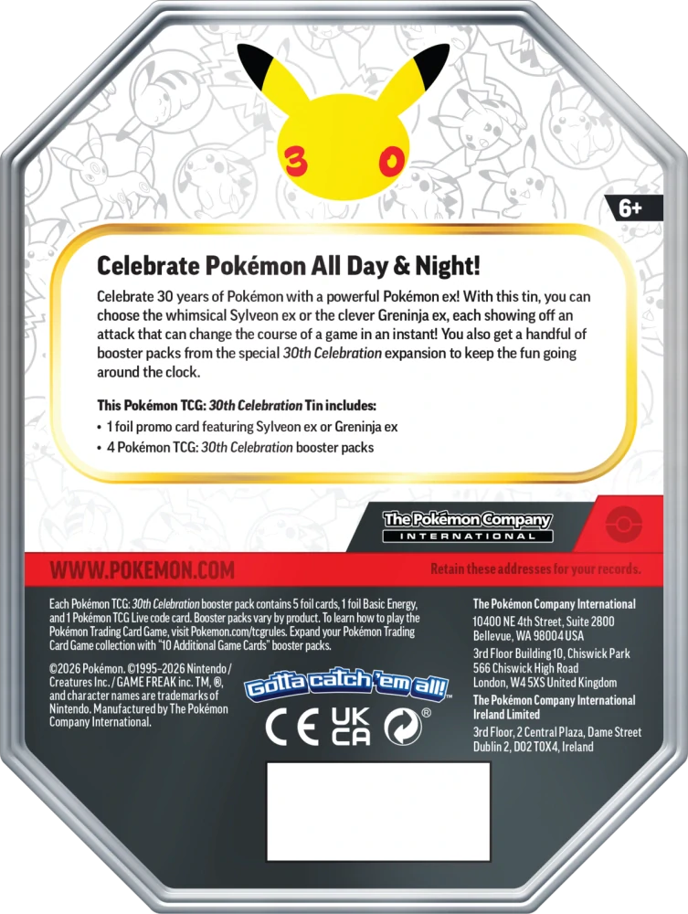 Pokémon TCG 30th Celebration ex Tin Greninja