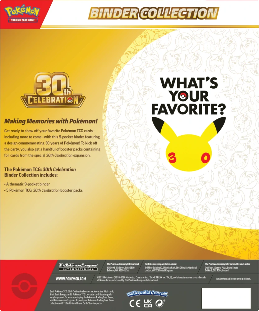 Pokémon TCG 30th Celebration Binder Collection 