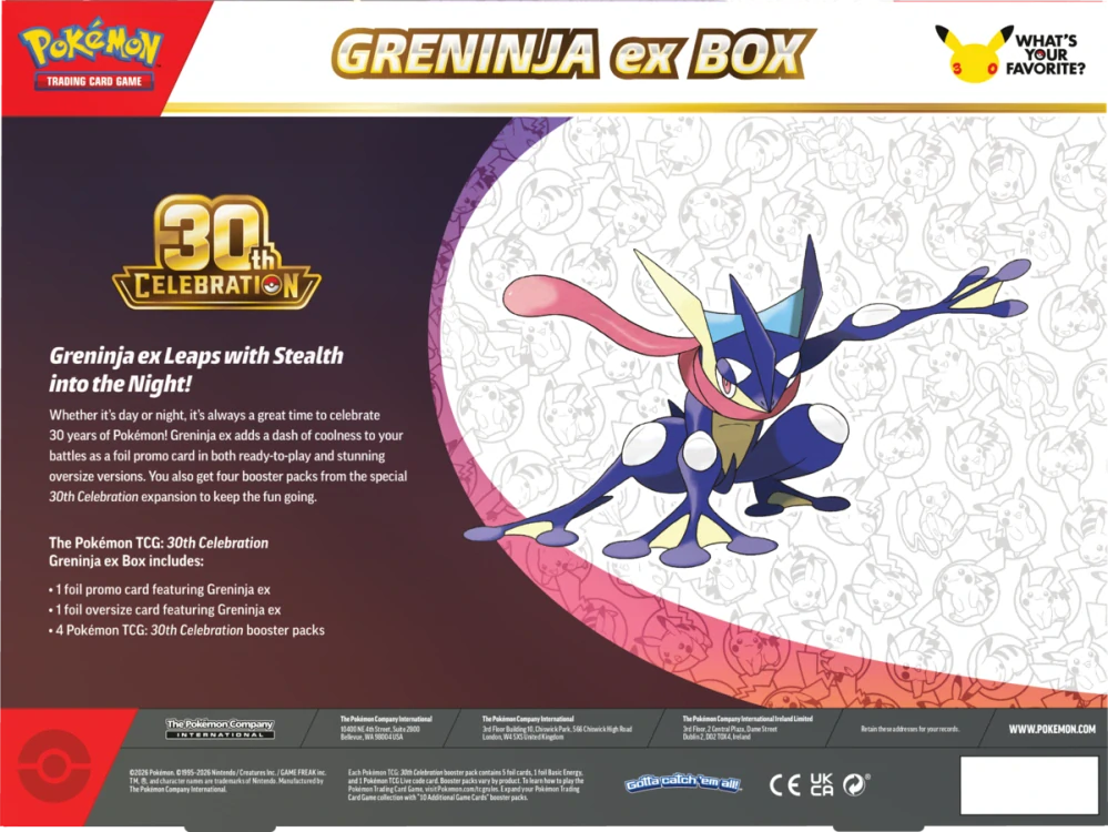 Pokémon TCG 30th Celebration Greninja ex Box