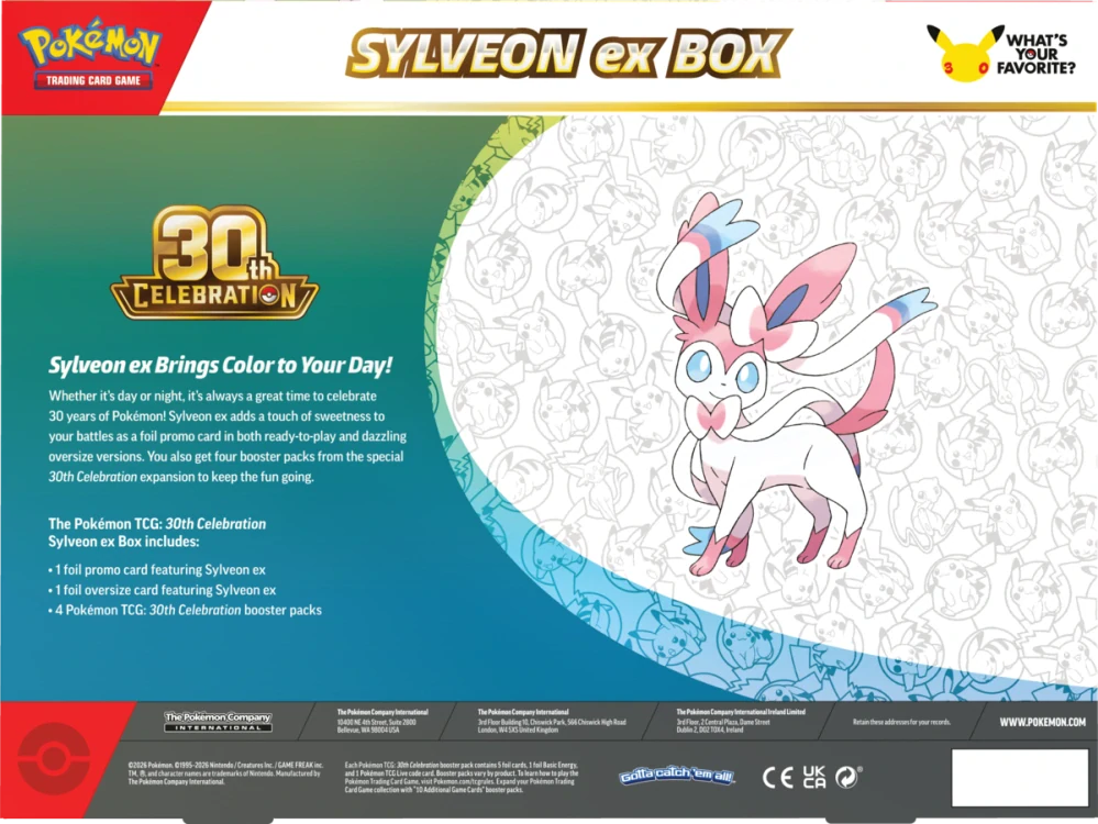 Pokémon TCG 30th Celebration Sylveon ex Box 