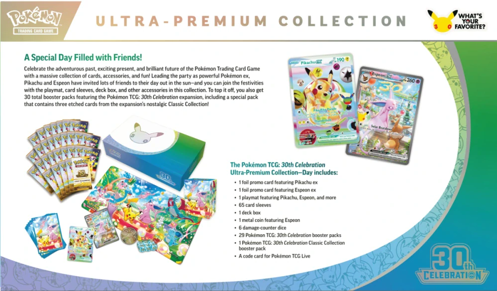 Pokémon TCG 30th Celebration Ultra Premium Collection - Day