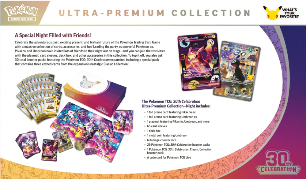 Pokémon TCG 30th Celebration Ultra Premium Collection - Night