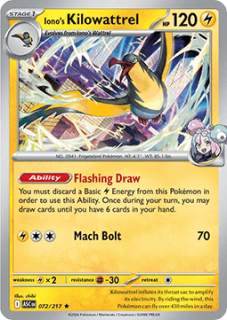Iono's Kilowattrel HOLO (ASC 072)